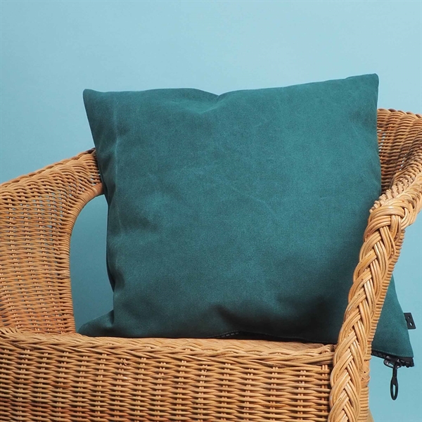 Canvas cushion cover 50x50 Washed Petrol